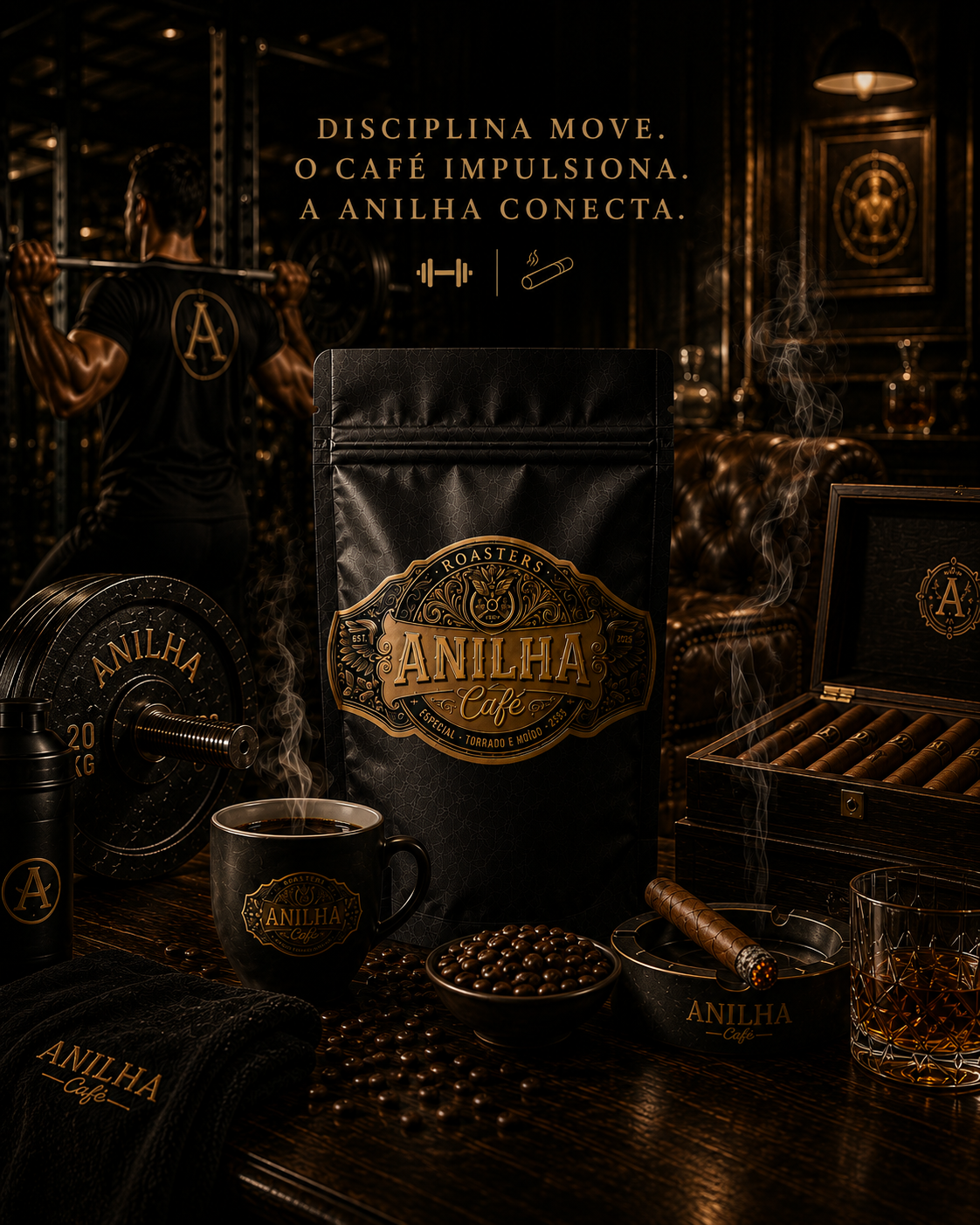 Café especial representando a união entre força, disciplina e sofisticação da Anilha Café